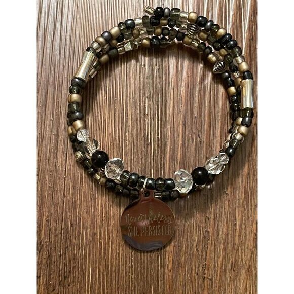 Handmade Beaded Wrap Bracelet for Her/ Religious Bracelet/ Seed Bead Bracelet - Picture 6 of 7